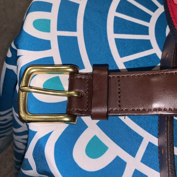 Vineyard Vines big whale belt sz 34 unisex made in USA, red blue canvas leather - Picture 2 of 9